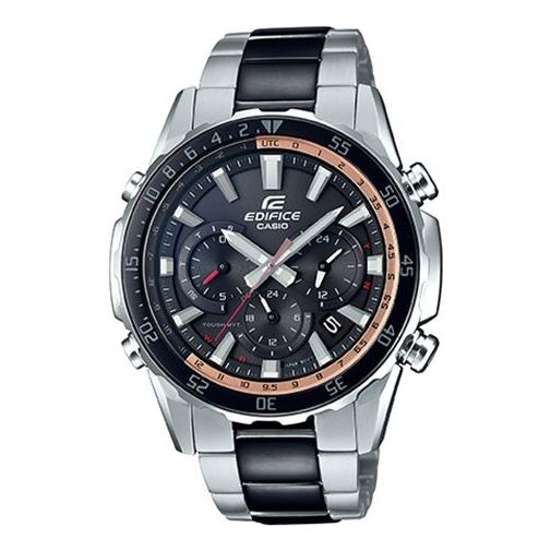 CASIO Waterproof Solar Powered EDIFICE Unisex Mens Silver Analog EQW-T670SBK-1APRD