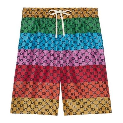 Gucci GG Wide-leg Mid-length Striped Swim Shorts 'Multicolor' 654859-ZAG1L-4206
