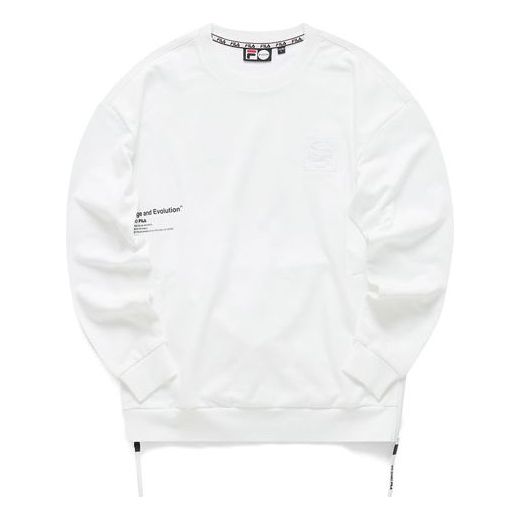 FILA MENS Sports Casual Printed Embroidered Crew Neck White T11M111214F-WT