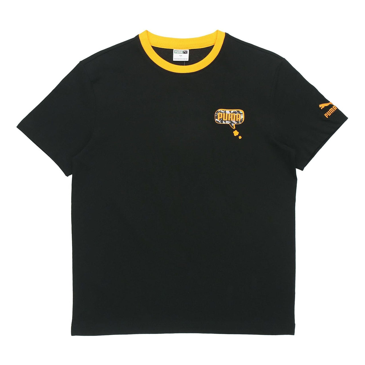 PUMA Awareness Logo Embroidered Printing Sports Loose Round Neck Short Sleeve Black 532034-01