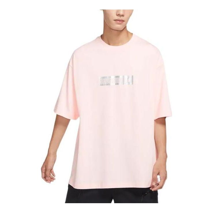 Air Jordan Solid Color Round Neck Pullover Brand Multi-Color Short Sleeve T-Shirt Men's Light Pink DX4251-610