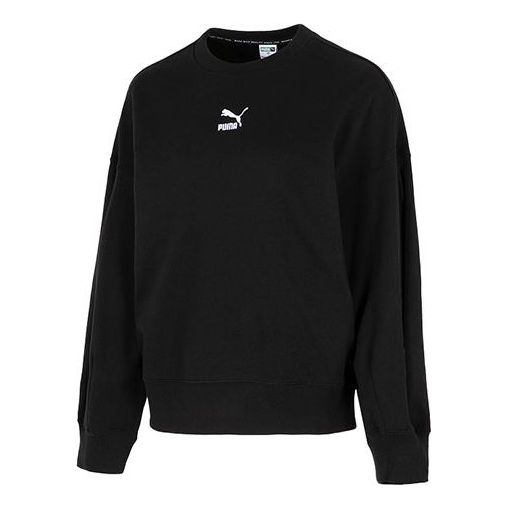 (WMNS) PUMA Better Classic Relaxed Crew 'Black' 673570-01
