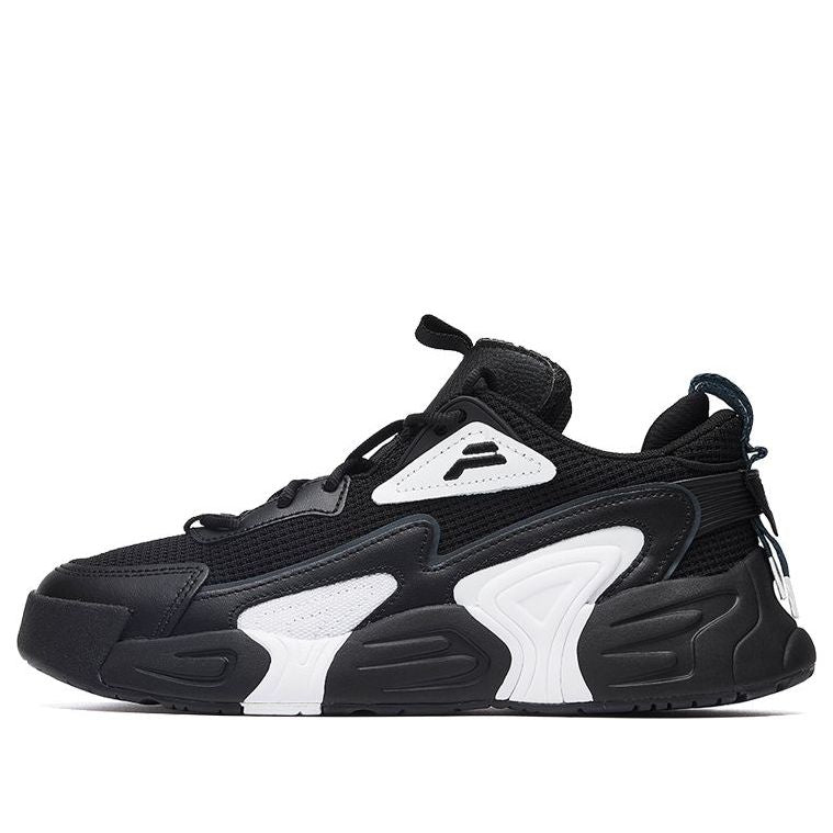 (WMNS) FILA SWARM low swirl sneakers 'Black And White' F12W034124FBW