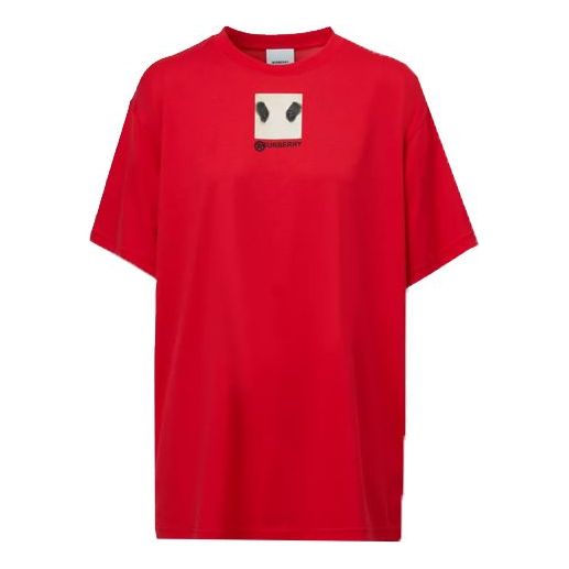 Burberry Oversized Panda Eye Cotton Short Sleeve Red 8032114-A1460