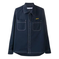 Men's Off-White Detail Blue Shirt OMYD022E20DEN0014518
