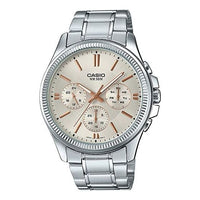 CASIO Steel Belt Waterproof Business Style Men Quartz Mens White Analog MTP-1375D-7A2VDF
