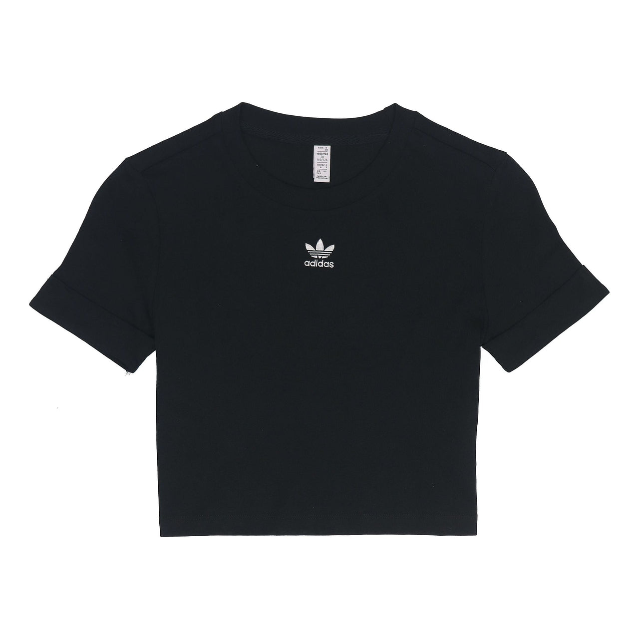 (WMNS) adidas Adicolor Classics Roll-Up Sleeve Crop Top 'Black' GN2802