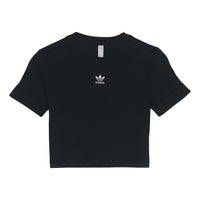 (WMNS) adidas Adicolor Classics Roll-Up Sleeve Crop Top 'Black' GN2802