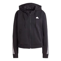(WMNS) adidas Future Icons 3-Stripes Full Zip Hoodie Asia Sizing 'Black' IN9475