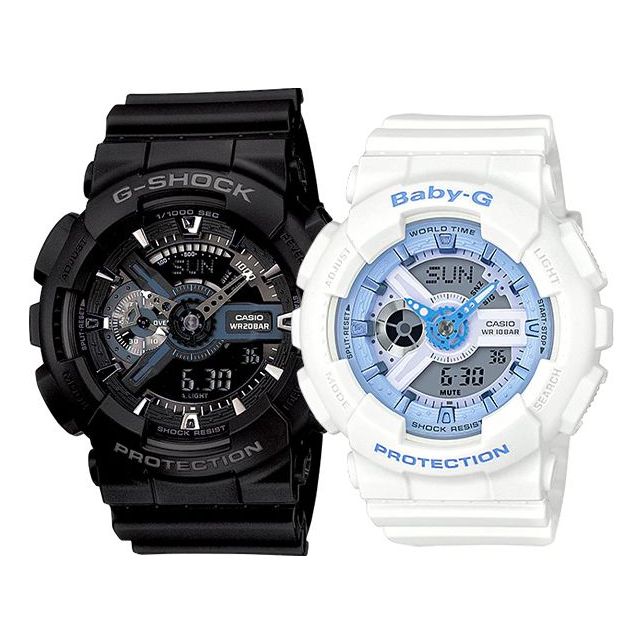 CASIO Baby-G 'Black & White' GA-110-1BDR&BA-110BE-7A