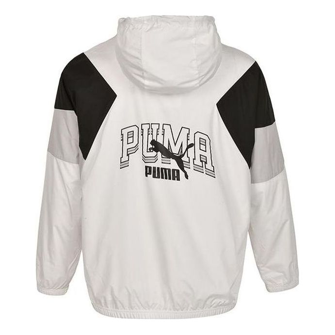 PUMA Colorblock Logo Hoodied Jacket 'White' 538603-02