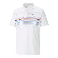PUMA Mattr Striper Golf Polo Shirt 'White' 532977-02