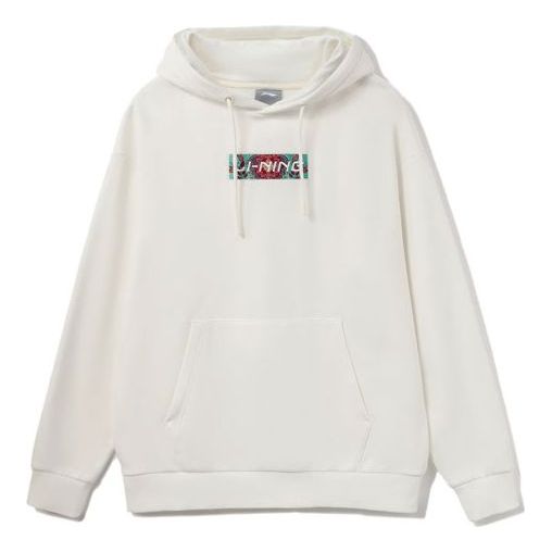 Li-Ning Embroidered Logo Hoodie 'Creamy White' AWDRD42-1