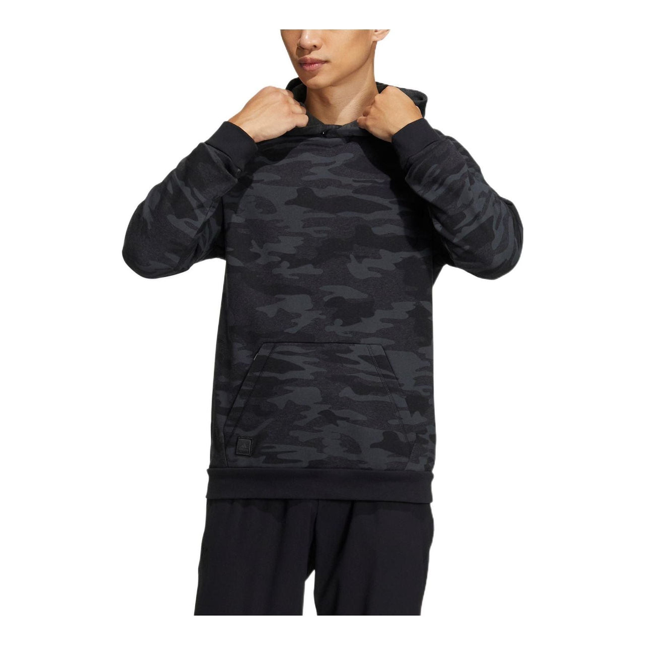 adidas Camouflage Kangaroo Pocket Hooded Long Sleeves Hoodie Men's Black HG3235
