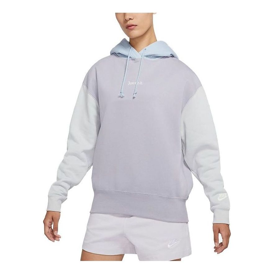(WMNS) Nike Sportswear Fleece Hoodie 'Lilac Blue White' DO6961-521