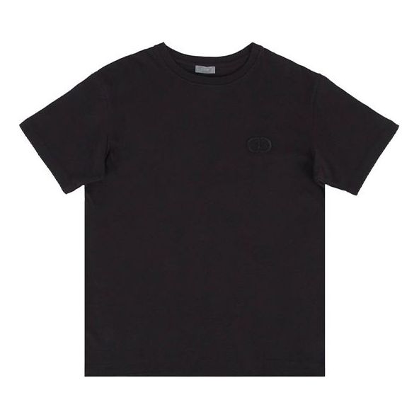 DIOR Chest Cd Embroidered Short Sleeve For Men Black 943J605A0554-C989