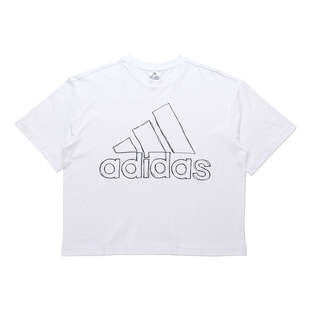(WMNS) adidas  Big Logo T-Shirt 'White' GV5173