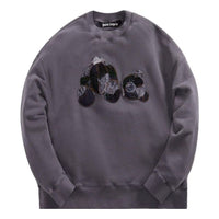 Palm Angels Patchwork Ripped Bear Crew 'Indigo' PMBA026F22FLE0024940