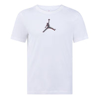 Men's Air Jordan Dri-FIT 3D Logo Funny Printing Knit Quick Dry Short Sleeve White T-Shirt CZ8088-100