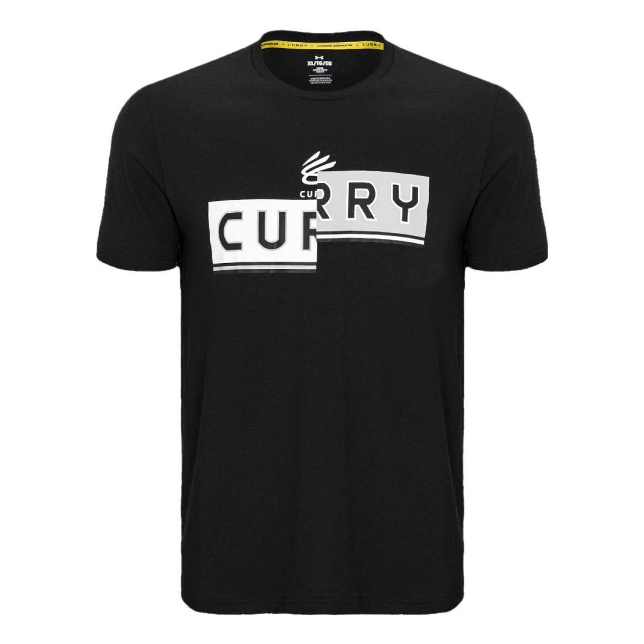Under Armour Curry Logo T-shirt 'Black White' 1377543-001