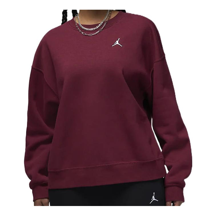(WMNS) Air Jordan Brooklyn Crewneck Sweatshirt 'Cherrywood Red' DQ4462-645