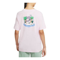 (WMNS) Nike Sports Causual Ventilate Coconut Tree Printing T-Shirts ' Pink' DJ1916-695