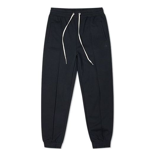 (WMNS) Converse Solid Color Lacing Bundle Feet Sports Pants/Trousers/Joggers Dark Black 10022965-A03
