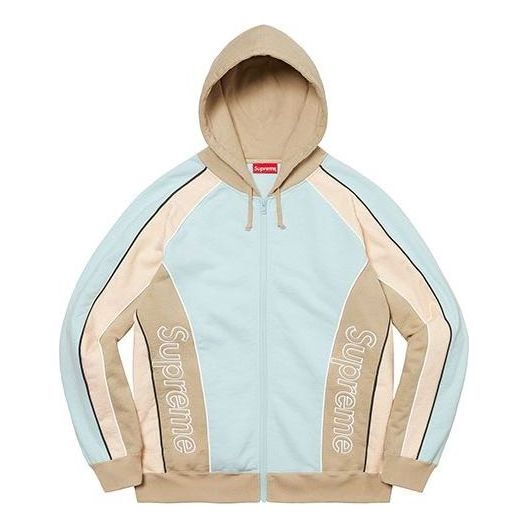 Supreme Track Paneled Zip Up Hooded Sweatshirt 'Teal Beige' SUP-FW21-109
