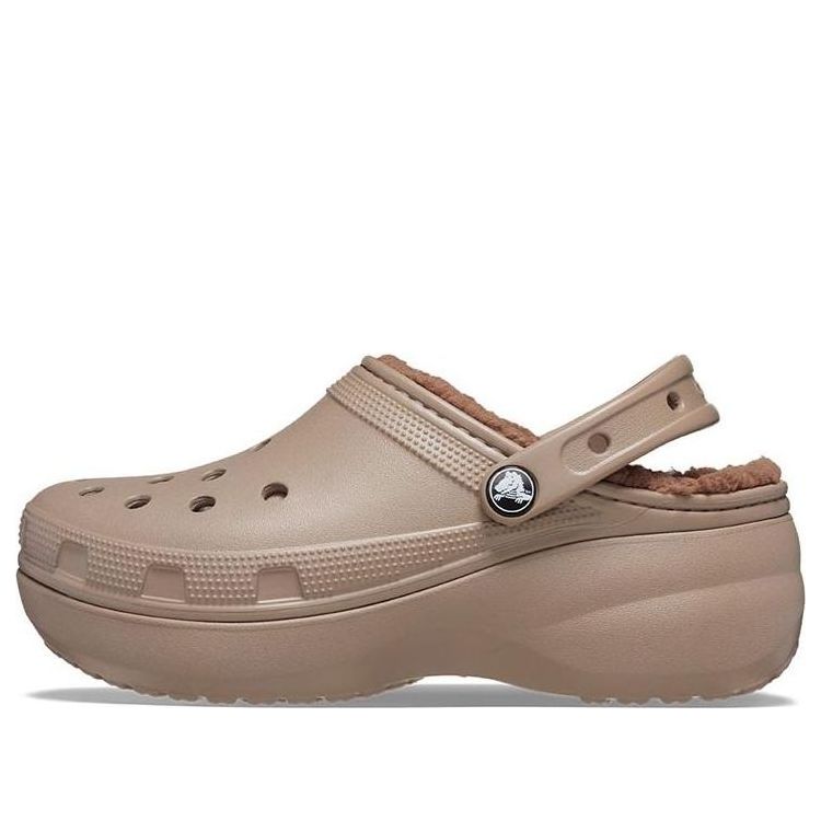 (WMNS) Crocs Classic Platform Lined Clogs 'Mushroom' 207938-195