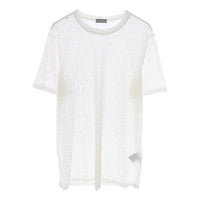 DIOR Art Signature Letter Hollow Perspective Short Sleeve For Men White 033J600A0643-080
