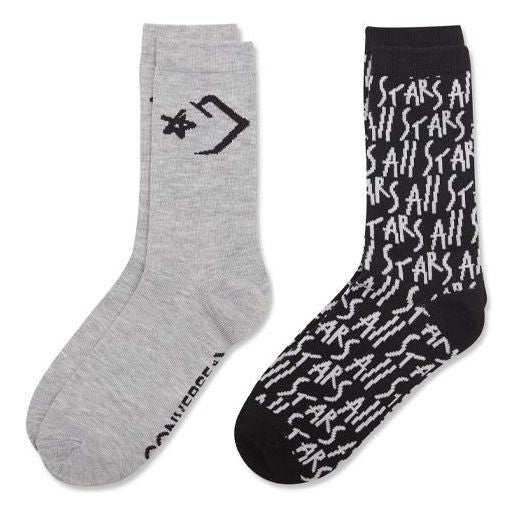 Converse All Stars Crew Socks 'Black Grey' 10024438-A01
