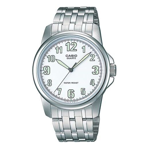 CASIO Waterproof Stainless Steel Strap Mens SilverWhite Analog MTP-1216A-7B2021