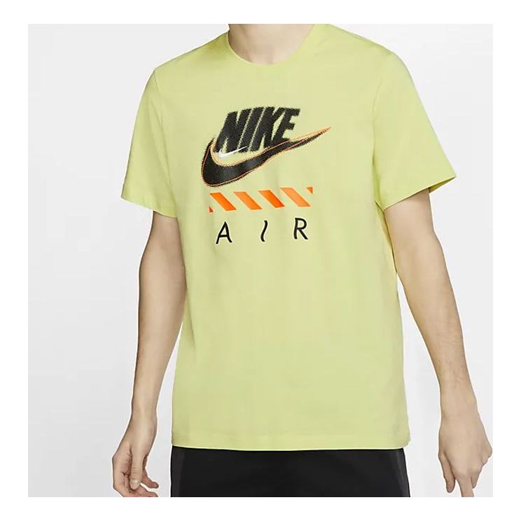 Nike Sportswear Men Air Logo Cotton Short Light Lime Yellow CT6533-367