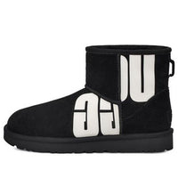 (WMNS) UGG Mini Broken Logo Boot 'Black White' 1127051-BLK
