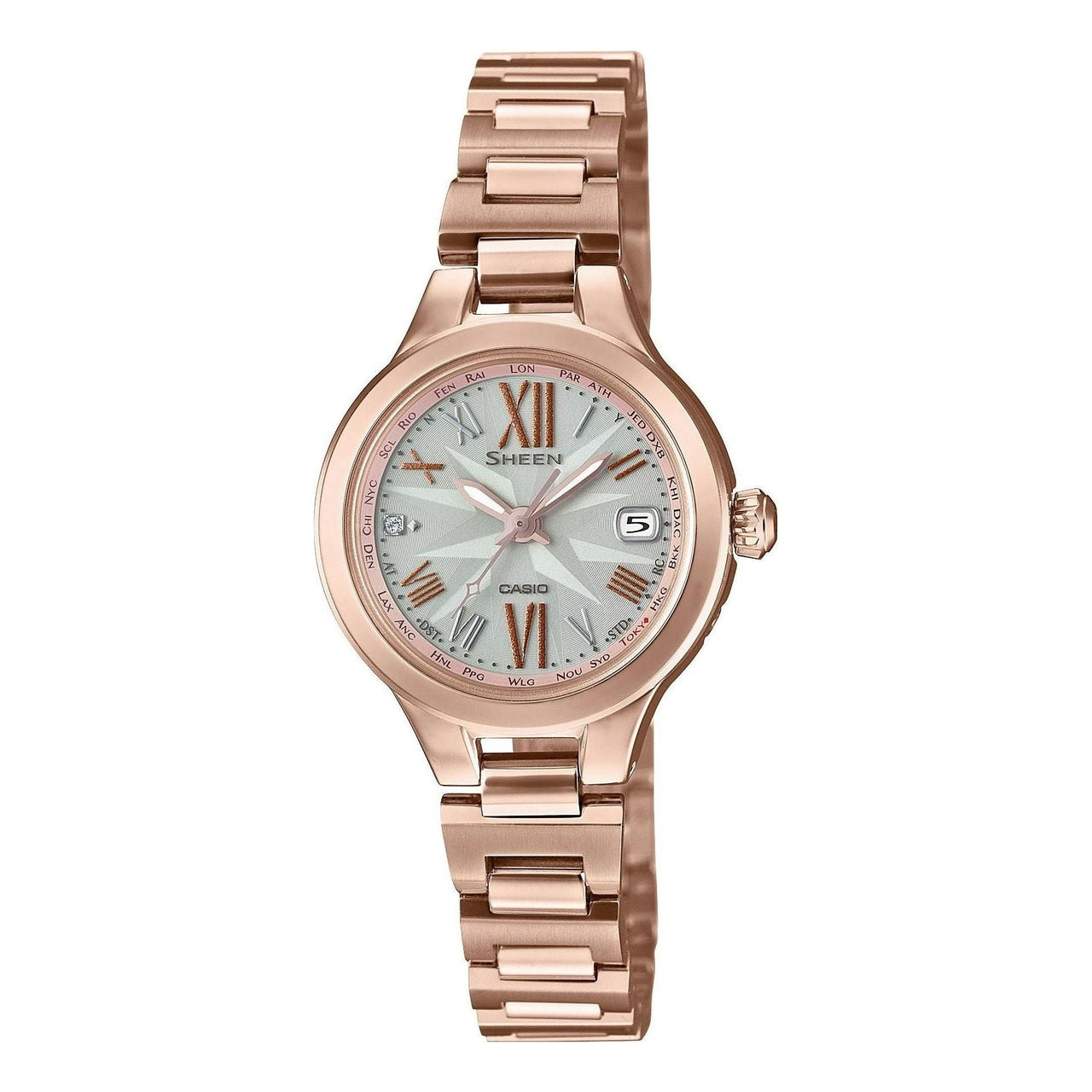 CASIO Sheen Series Watch Quartz Movement 31.4*25.4mm Stainless Steel Rose Gold Analog SHW-1750CG-4A