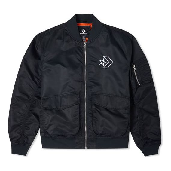 Converse SS22 Logo Loose Sports Retro aviator Jacket Unisex Black 10024169-A03
