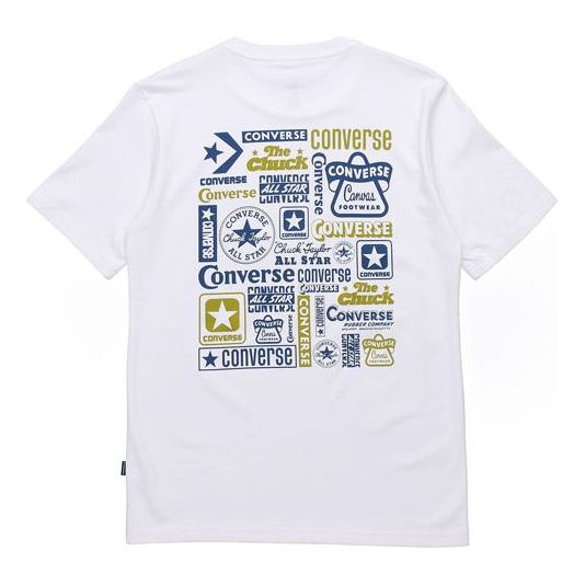 Men's Converse Logo Printing Casual Short Sleeve White 10018868-A01