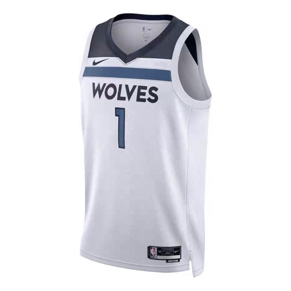 Nike Dri-Fit NBA Minnesota Timberwolves Association Edition 22-23 Jersey 'White Black' DN2085-106