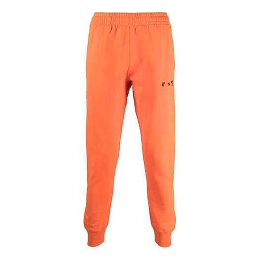Off-White SS21 Logo logo Sports Long Pants Unisex Orange OMCH035F21FLE0022010