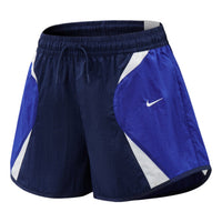 (WMNS) Nike Sportswear Loose Mid-Rise Track Shorts Asia Sizing 'Midnight Navy Old Royal White' IM8404-410