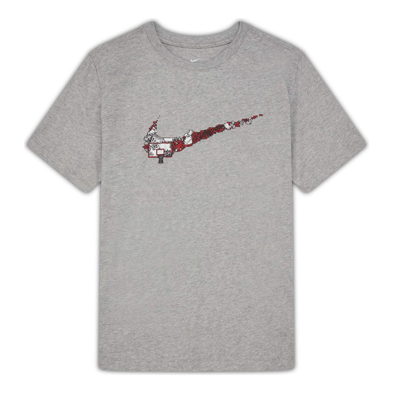 Men's Nike Cartoon Pattern Large Logo Printing Round Neck Casual Short Sleeve Dark Grey T-Shirt DR1288-063