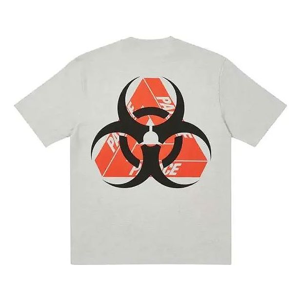 PALACE BIO HAZARD T-SHIRT GREY MARL Triangle Back Pattern Logo Short Sleeve Unisex Gray P20TS147