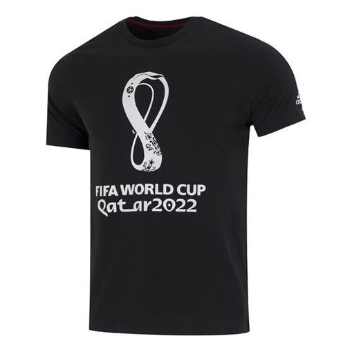 Men's adidas Geometry Pattern Alphabet Printing Athleisure Casual Sports Round Neck Short Sleeve Black T-Shirt HD6367