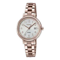 CASIO SHEEN Series Fashion Stylish Watch Solar Charging Stainless Steel Strap Solar Powered Rose Gold Analog SHS-D100CG-7AJF