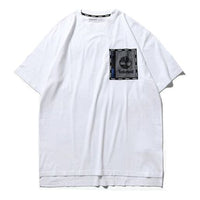 Men's Timberland SS20 Hollow Out Zipper Pocket Printing Short Sleeve White A22SN100
