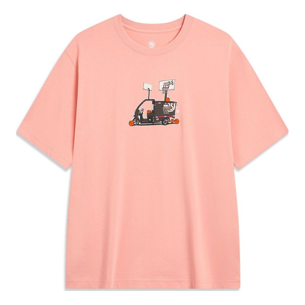 Li-Ning BadFive Dream With Hoops Graphic T-shirt 'Pink' AHST915-2
