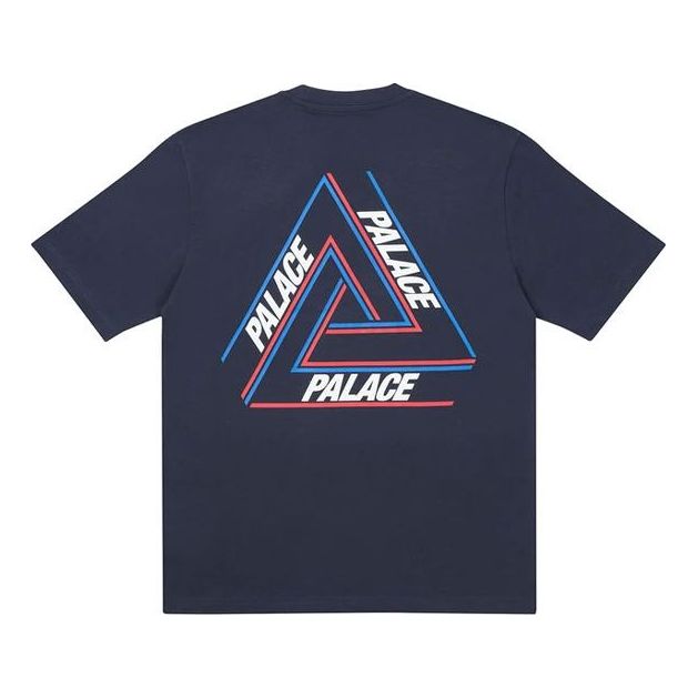 PALACE Basically A Triferg Navy Alphabet Printing Round Neck Short Sleeve Unisex Navy Blue P20TS004