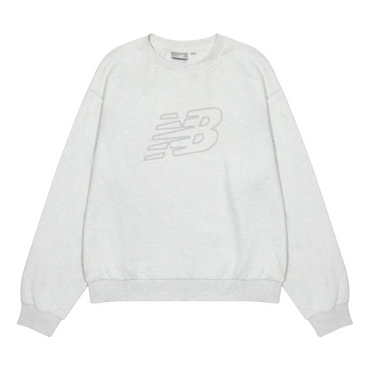 (WMNS) New Balance Logo Sweatshirt Asia Sizing 'White Grey' 5CC39752-OA