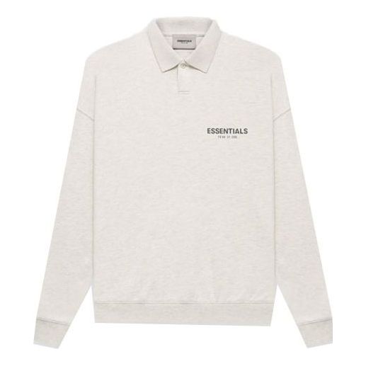 Fear of God Essentials FW21 Long Sleeve Polo Shirt 'Oatmeal' FOG-FW21-140