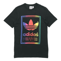 adidas originals Vintage Tee Multi-Color Gradient Logo Short Sleeve Black ED6917